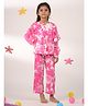 SAY Pure Cotton Woven Half Sleeves Tie Dye Kaftan & Pajama Set - Pink