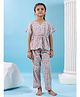 SAY Pure Cotton Woven Half Sleeves Floral Printed Kaftan & Pajama Set - Sea Green