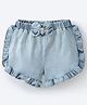 Mark & Mia Denim Shorts With Frill Detailing & Bow Applique - Light Blue