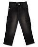 LEO Denim Mild Washed Cargo Jeans - Black