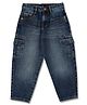 LEO Denim Mild Washed Cargo Jeans - Blue