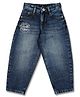 LEO Denim Mild Washed Authentic Text Printed Jeans - Blue