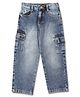 LEO Denim Mild Washed Cargo Jeans - Blue