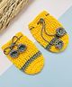 Little Peas Woollen Crochet Designed Colour Block Mittens - Yellow & Grey