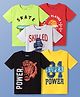 Pine Kids Cotton Knit Half Sleeves T-Shirts With Sport Theme Print Pack Of 5 - Red Grey & Black