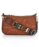 Lychee bags Women Pu Croco Finish Tan Sling Bag