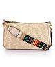 Lychee bags Women Pu Croco Finish Cream Sling Bag