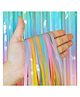 Birthday Popper Pastel Rainbow Foil Fringe Curtain, 3.5ft x 6.5ft | Set of 2 | Enhance Ambience for Parties, Events, Baby Showers, and Wedding Décor