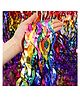Birthday Popper Laser Wave Gradient Rainbow Fringe Curtain (2 Pack; 3.25 ft x 6.5 ft) Metallic Backdrop Streamers for Party Birthday, Baby Shower, Cradle, Wedding Decorations