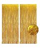 Birthday Popper Laser Wave Gold Foil Curtain (2 Pack; Size: 6.5x3.25 Feet Each) Metallic Backdrop Streamers for Party Birthday, Baby Shower, Cradle, Wedding Decorations