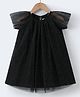 Mark & Mia Frill Sleeves Party Frock with Polka Dots Print - Black