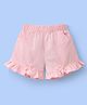 Mark & Mia Cotton Shorts with Frill & Bow Detailing- Pink