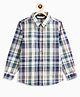 Campana 100% Cotton Full Sleeves Plaid Check Shirt - Navy Blue & Green