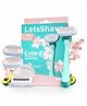 LetsShave Evior 3 Value Set- Evior 3 Manual Razor+Blade refills/cartridges (4 Pcs) | Full Body Hair Removal Razor for Women