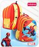 Babyhug Marvel Spiderman School Backpack|3 Main Compartments, 2 Side Bottle Pockets|Water Resistant|Long lasting and Durable Zippers | Comfortable back cushioning | For School, Travel and Outdoors|Blue- 15 inches