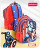 Babyhug Marvel Avengers School Backpack|3 Main Compartments, 2 Side Bottle Pockets|Water Resistant|Long lasting and Durable Zippers | Comfortable back cushioning | For School, Travel and Outdoors|Blue- 15inches