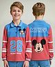 Pine Kids Disney Single Jersey Knit Full Sleeves Cut & Sew Polo T-Shirt with Front & Back Mickey Mouse Graphics - Red & Blue
