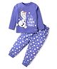 Babyhug Disney Single Jersey Knit Full Sleeves Olaf Printed Night Suit - Blue