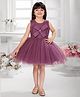 M'PRINCESS Sleeveless Shimmered & Bow Applique Detailed Dress - Onion
