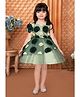 M'PRINCESS Sleeveless Floral Applique Detailed Shimmered Dress - Green