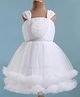 M'PRINCESS Sleeveless Beads Embellished Party Wear Dress - White