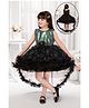 M'PRINCESS Sleeveless Floral Applique Sequin Embellished Dress - Black