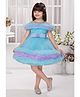 M'PRINCESS Sleeveless Floral Applique Ruffle Detailed Dress - Blue