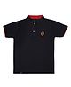 Earth Conscious Cotton Half Sleeves Earth Patch Embellished Tee - Black