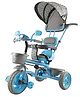 JoyRide Tiny Trekker Tricycle for Kids 1.5 to 5 Years with Reversible Seat,Parental  Push Handle, Foldable Canopy Storage Baskets |Plug & Play Trikes for Girls Boys Malachite Blue