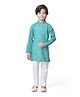 Earth Conscious Cotton Full Sleeves Floral & Animal Printed Kurta With Pyjama Set - Green