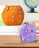 Sparkle Joy Free Size Reusable Cloth Diaper Without Insert Pack Of 2 - Orange & Purple