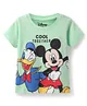Babyhug Disney Single Jersey Knit Half Sleeves T-Shirt With Mickey Mouse Graphics - Sea Green