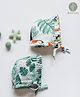 Cocoon Care Bamboo Muslin Pack Of 2 Toucan Printed Bonnet Caps - White- 0 to 3 Months