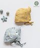 Cocoon Care Pack Of 2 Bamboo Muslin Abstract & Animals Printed Bonnet Caps - Multi Colour