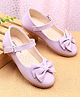 Babyoye Ballerinas with Bow Applique & Velcro Closure - Purple