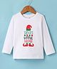 O'CARINA Cotton Knit Full Sleeves T-Shirt With Text Print - White