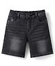 Pine Kids Denim Woven Above Knee Length Washed Shorts - Charcoal Grey