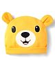 Babyhug 100% Cotton Interlock knit Cap With Bear Face & Ear Applique Yellow - Diameter 11
