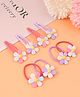 Pine Kids Hair Accessories Combo Sets Free Size with Floral Applique Pack of 8 - Purple & Red