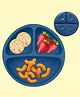 Nicety Silicone Suction Divided Plates for Babies, Kids, Toddlers - Microwave & Dishwasher Safe Baby Feeding Plate for Eating (Dark Blue)