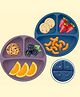 Nicety 2 Pack Silicone Suction Divided Plates for Babies, Kids, Toddlers - Microwave & Dishwasher Safe Baby Feeding Plates Baby Tableware Dinner Plate for Eating (Dark blue, Grey)