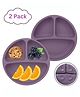 Nicety Silicone Suction Divided Plates for Babies, Kids, Toddlers - Microwave & Dishwasher Safe Baby Feeding Plates Baby Tableware Dinner Plate for Eating (Pak of 2)(matt grey)