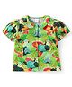 Babyhug Rayon Woven Half Sleeves Top With Floral Print - Green