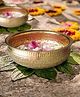 BEHOMA Classic Chitai Design Urli Bowl for Home Decor, Brass Embossed Urli