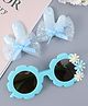 Babyhug Hair Accessories Combo Sets Including Free Size Sunglasses with Floral Applique & Hair clips  - Blue
