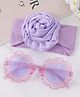 Babyhug Hairband & Sunglasses Combo Set with Floral Applique Free Size - Purple