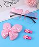 Babyhug Hair Accessories & Sunglasses Combo Set with Floral Applique Free Size - Pink