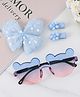 Babyhug Hair Accessories & Sunglasses Combo Set with Floral Applique Free Size - Blue