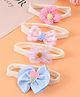 Babyhug Free Size Headbands With Bow & Floral Applique Pack Of 4 - Multicolour