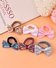Pine Kids Hair Rubber Bands With Bow Applique Pack of 6 - Multicolour